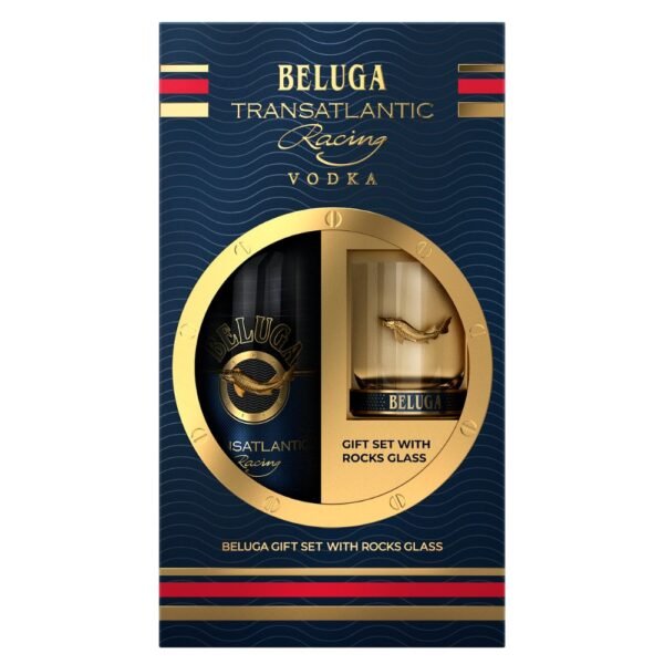 Beluga Vodka Transatlantic + Glas 40% 0,7l
